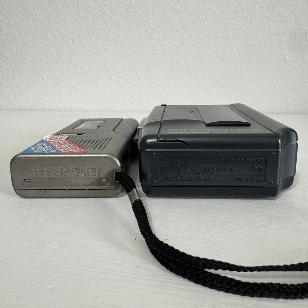Sony and Sanyo Microcassette & Tape Recorder‎ Lot Of 2